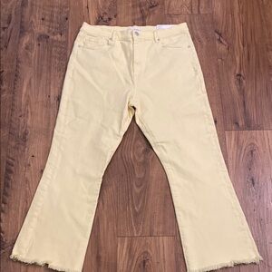 Loft Women's Yellow Kick Crop Jeans